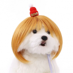 15 Pcs Dog Halloween Accessories Straight Wig